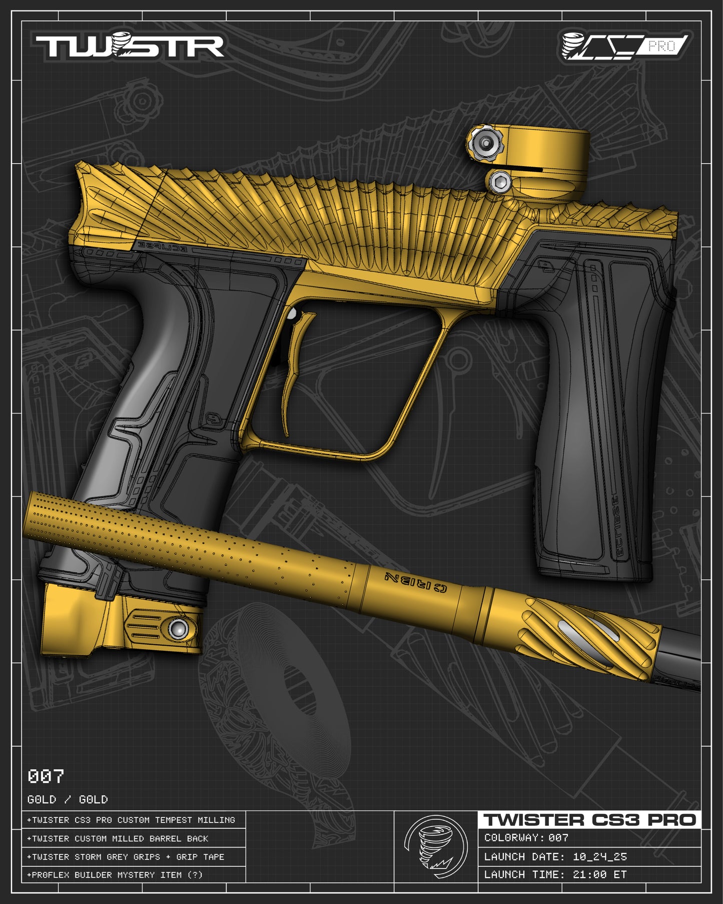 Planet Eclipse TWSTR CS3 PRO - 007 (Gold/Gold) [SWAP]