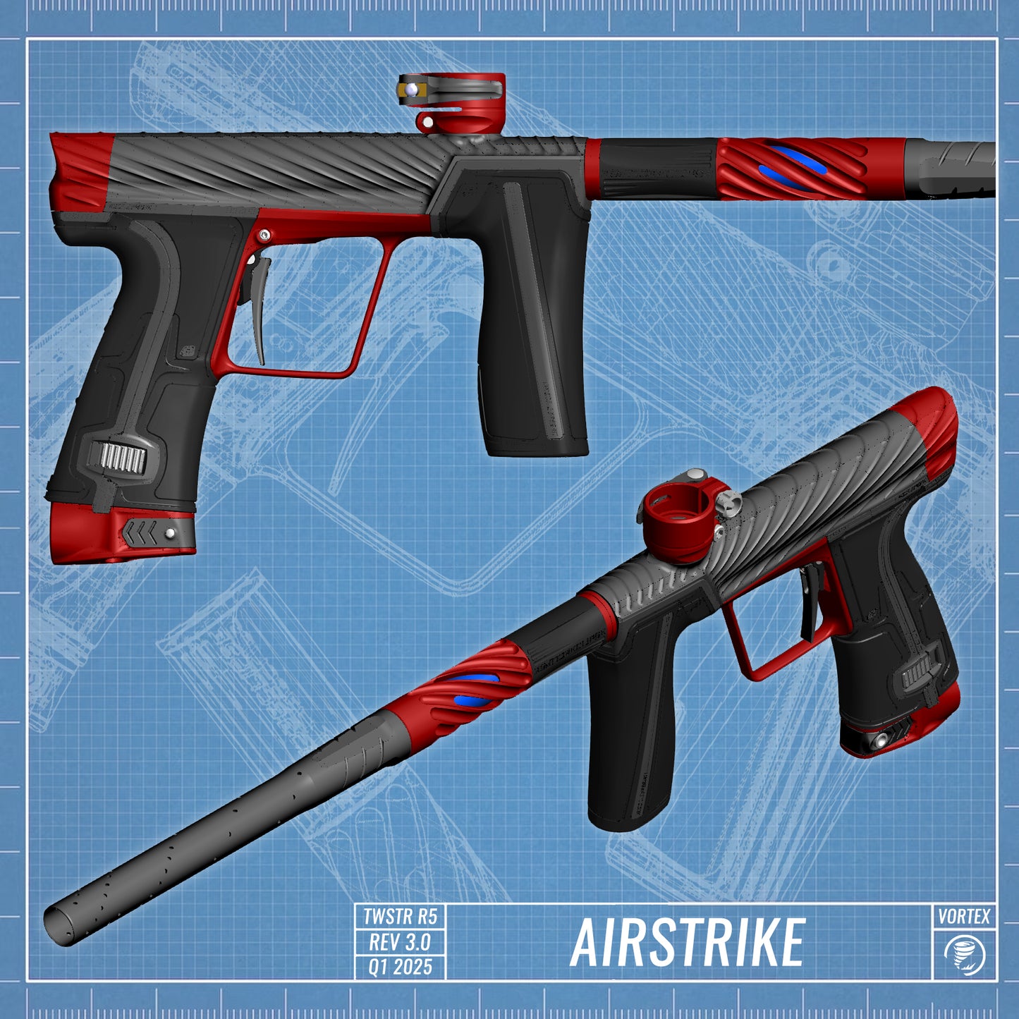 Planet Eclipse TWSTR GEO R5 - Airstrike (Medium Grey/Red) [BASE]