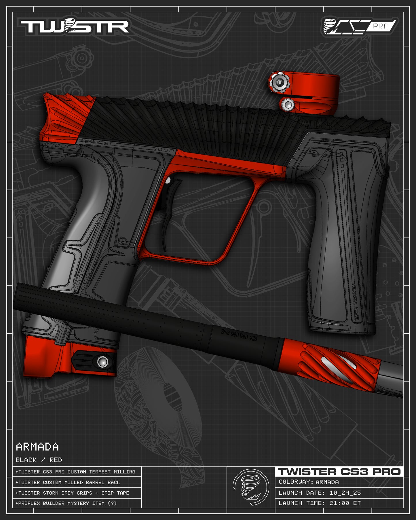 Planet Eclipse TWSTR CS3 PRO - Armada (Black/Red) [SWAP]