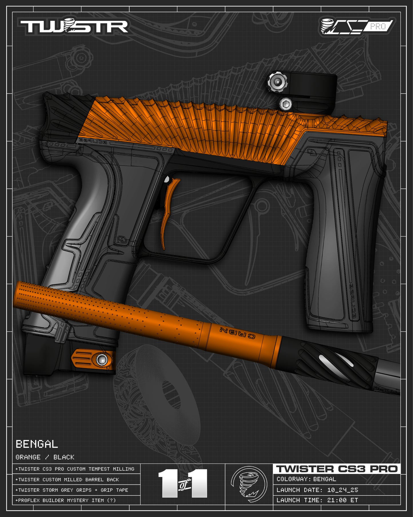 Planet Eclipse TWSTR CS3 PRO - Bengal (Orange/Black) [SELECT]