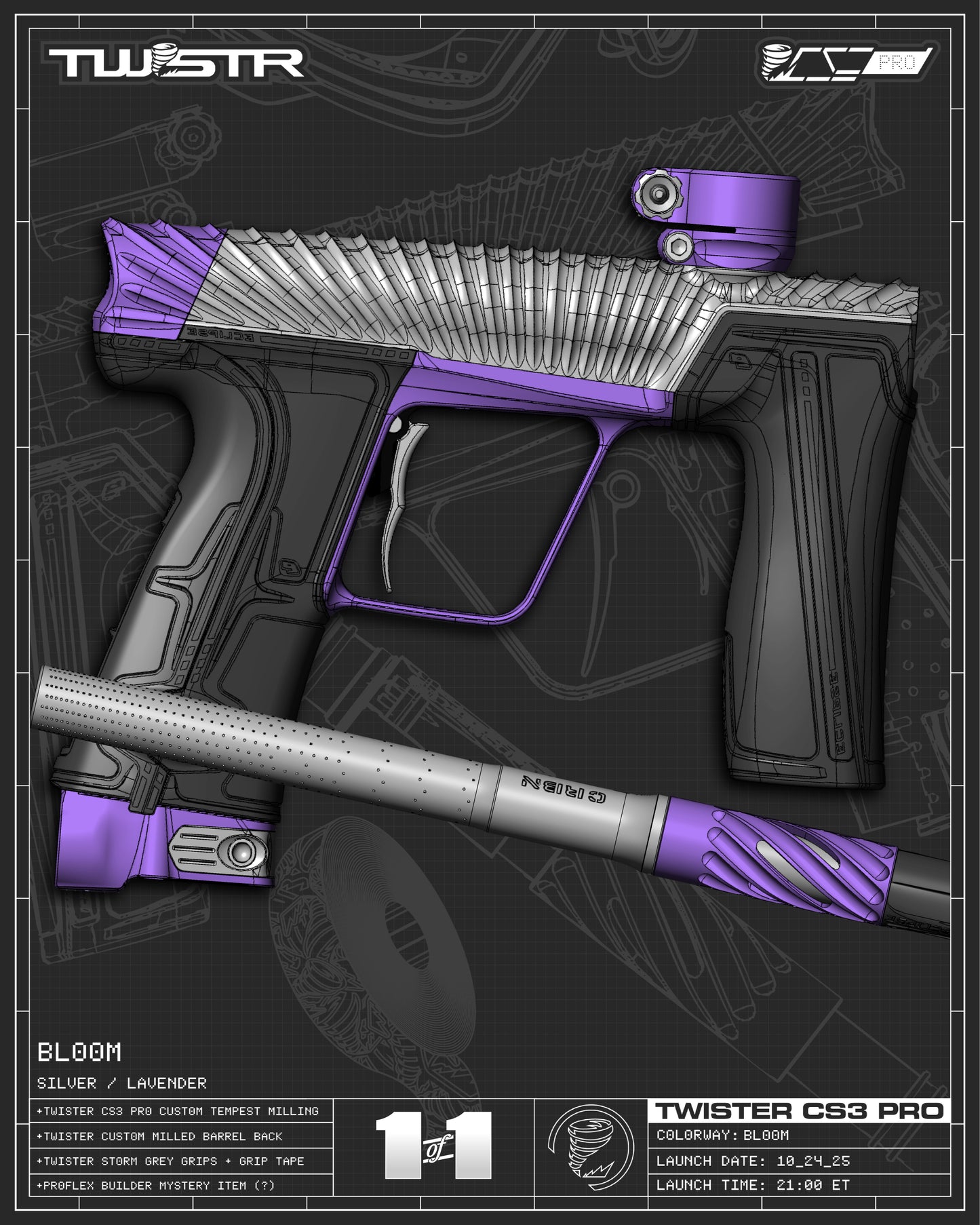 Planet Eclipse TWSTR CS3 PRO - Bloom (Silver/Lavender) [SELECT]
