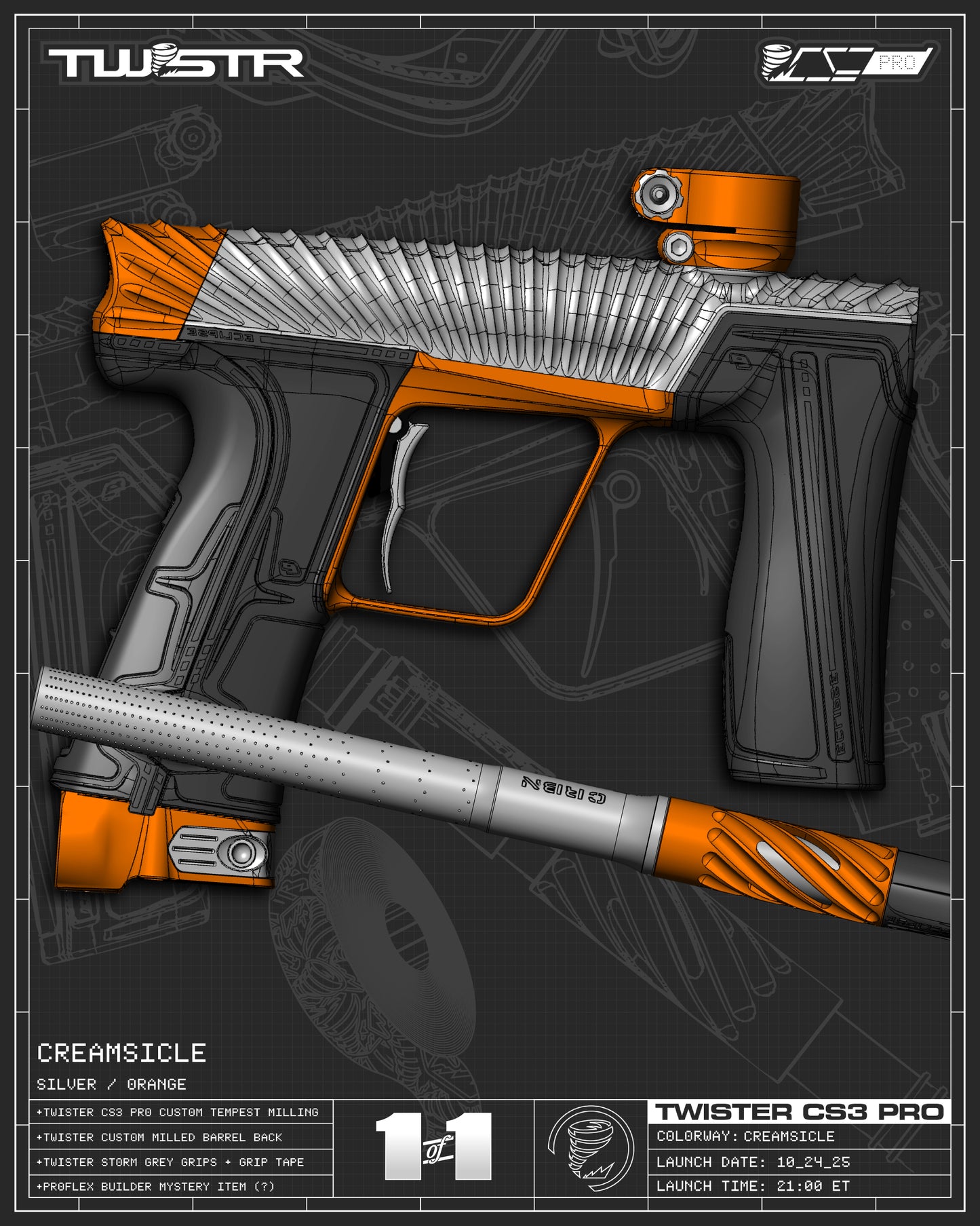 Planet Eclipse TWSTR CS3 PRO - Creamsicle (Silver/Orange) [SELECT]