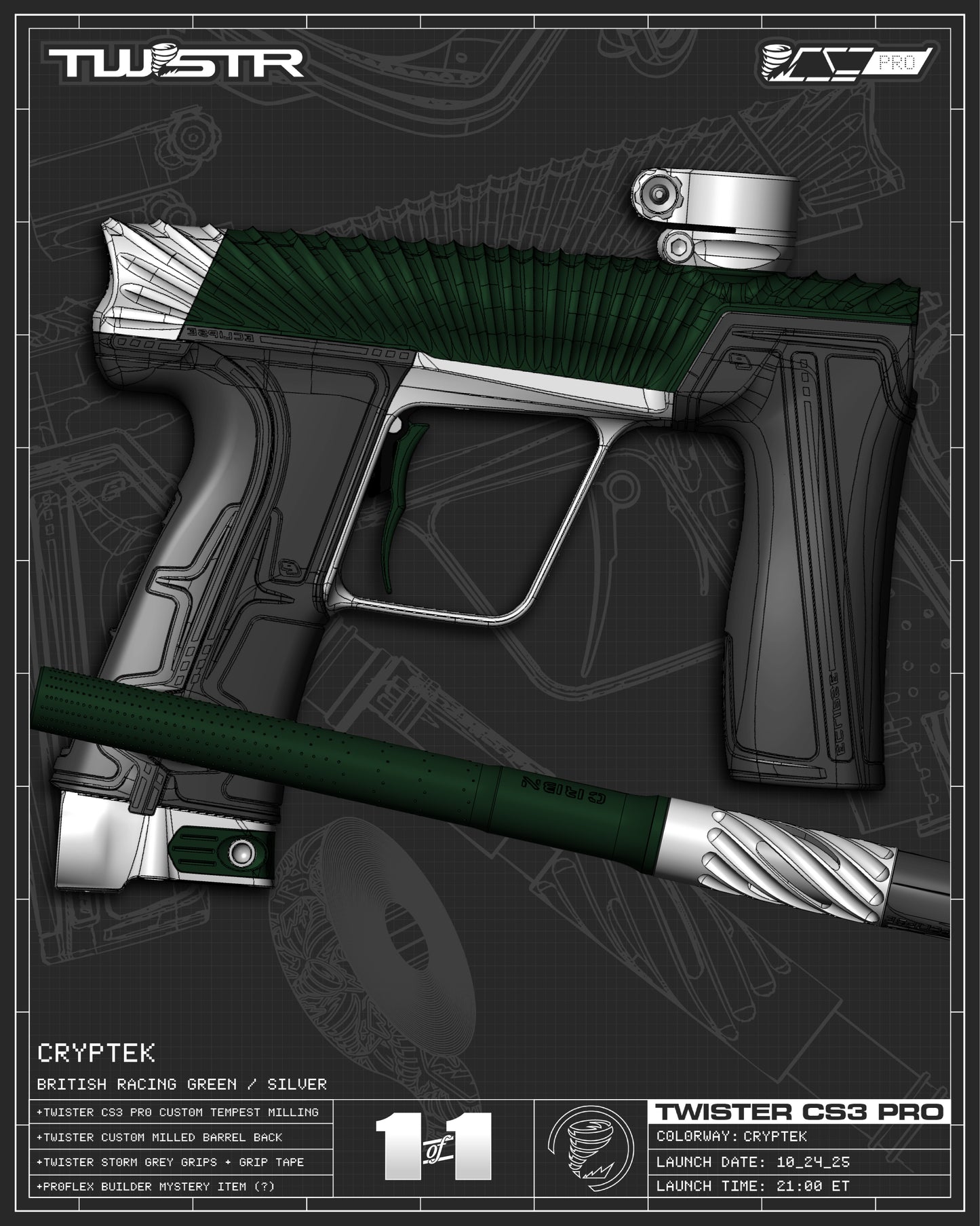 Planet Eclipse TWSTR CS3 PRO - Cryptek (BRG/Silver) [SELECT]