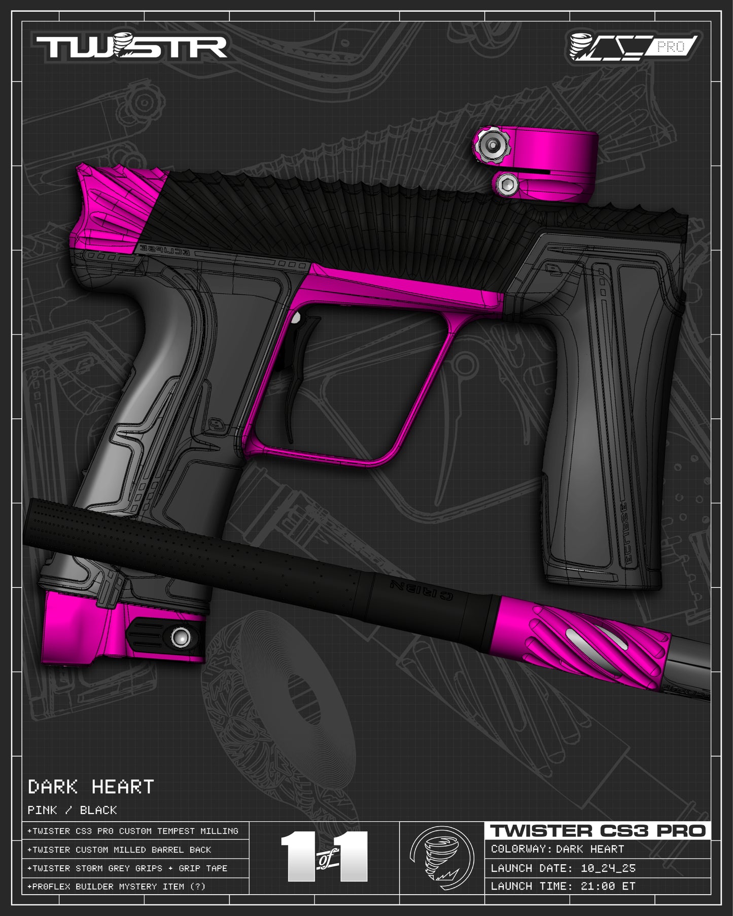Planet Eclipse TWSTR CS3 PRO - Dark Heart (Black/Pink) [SELECT]