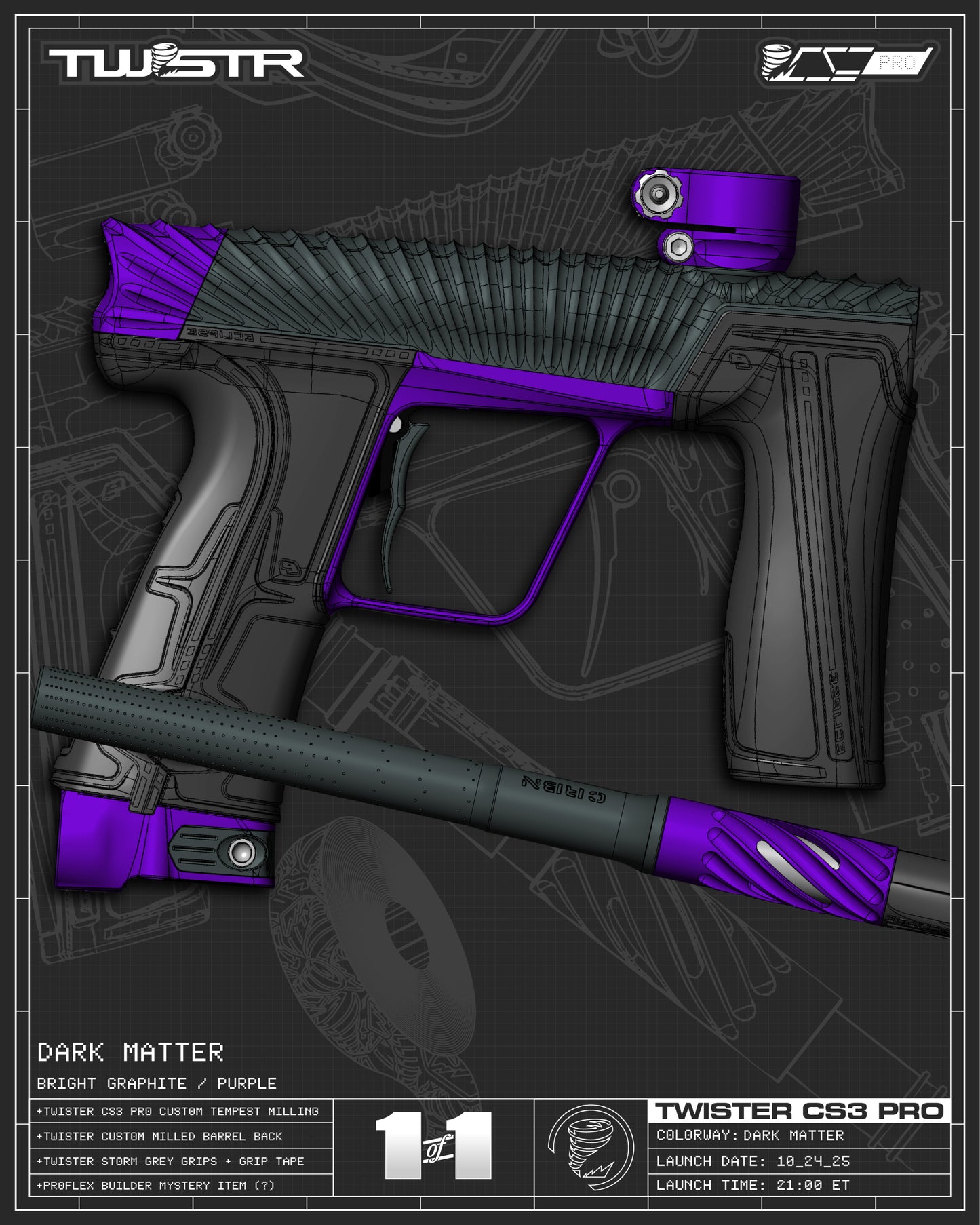 Planet Eclipse TWSTR CS3 PRO - Dark Matter (Graphite/Purple) [SELECT]