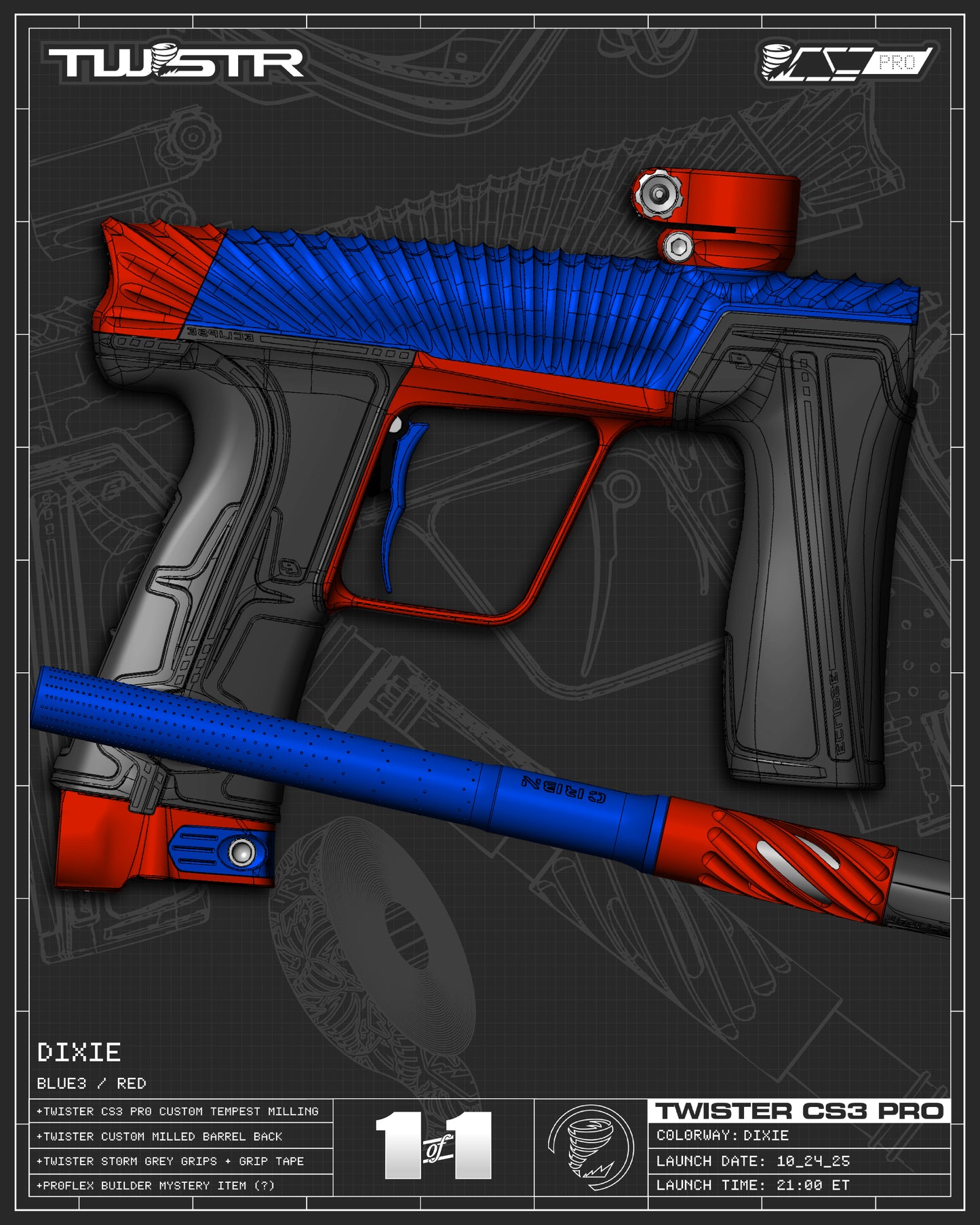 Planet Eclipse TWSTR CS3 PRO - Dixie (Blue3/Red) [SWAP]