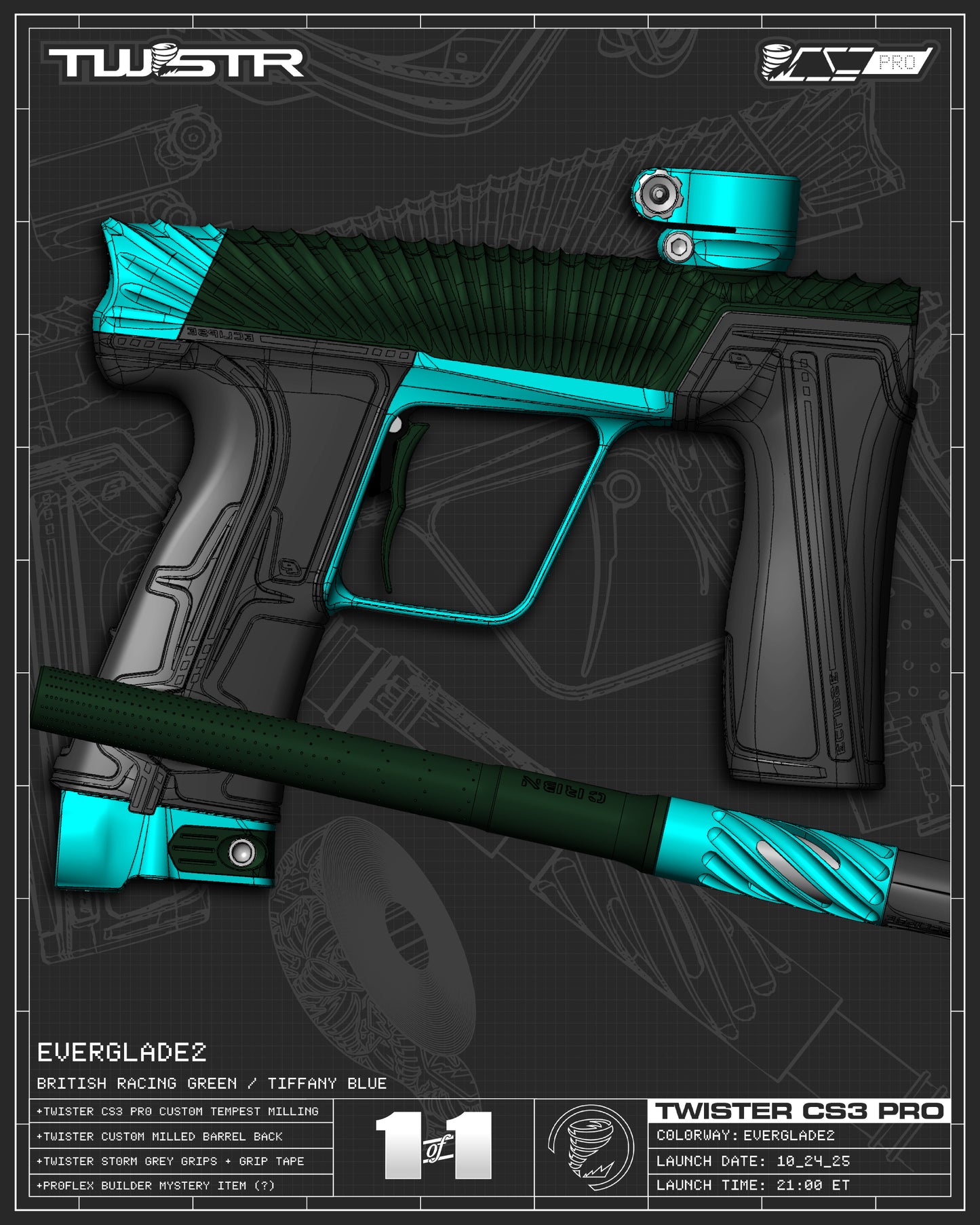Planet Eclipse TWSTR CS3 PRO - Everglade2 (BRG/Tiffany Blue) [PRIME]