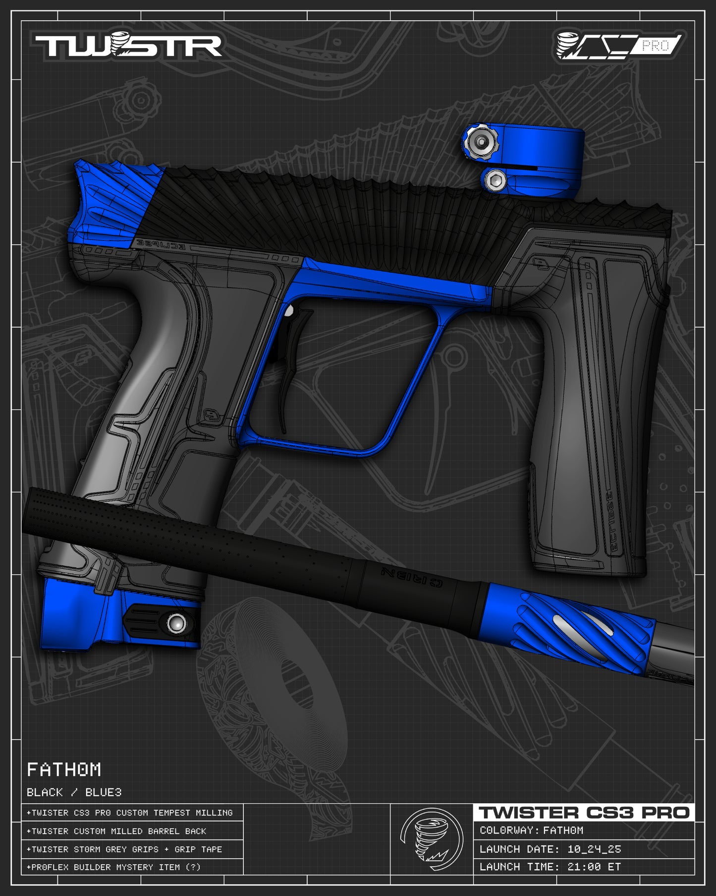 Planet Eclipse TWSTR CS3 PRO - Fathom (Black/Blue3) [SWAP]