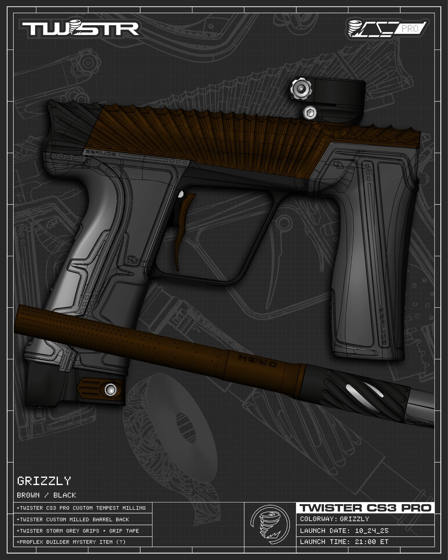 Planet Eclipse TWSTR CS3 PRO - Grizzly (Brown/Black) [SELECT]