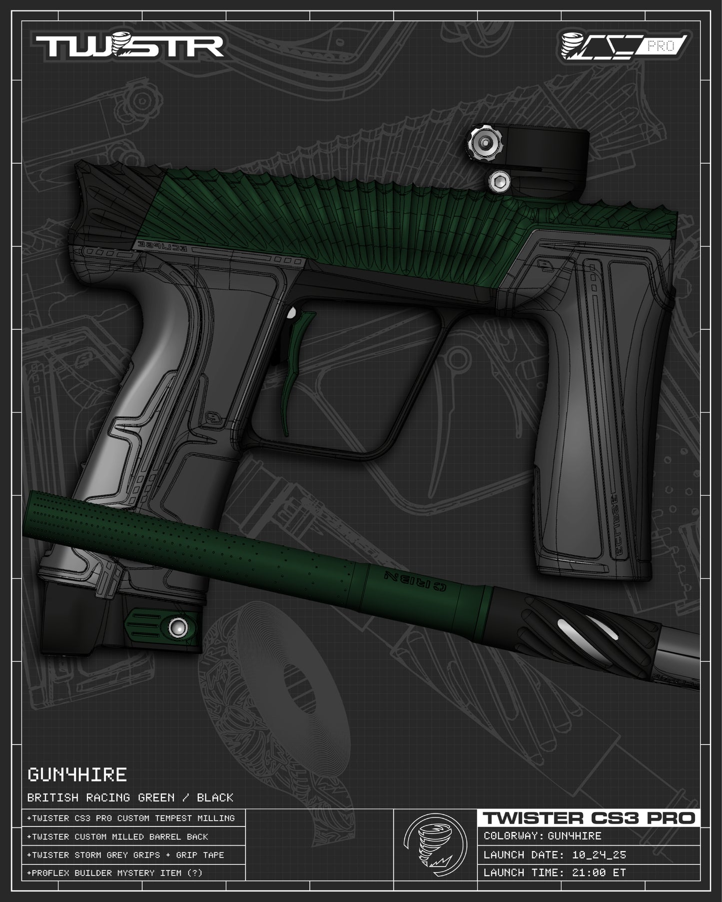 Planet Eclipse TWSTR CS3 PRO - Gun4Hire (BRG/Black) [SELECT]