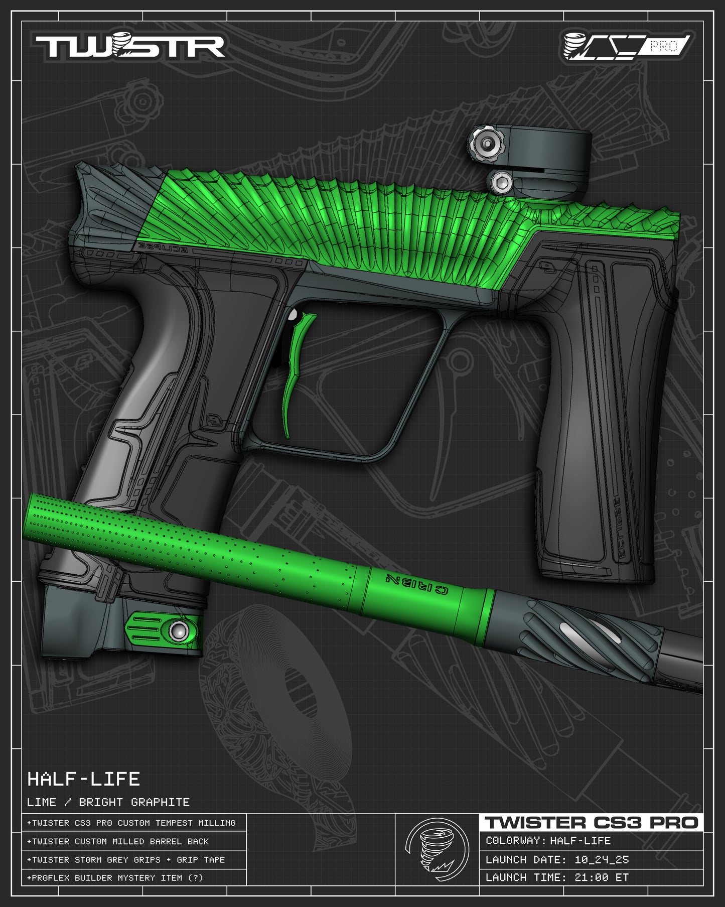 Planet Eclipse TWSTR CS3 PRO - Halflife (Green/Graphite) [SWAP]