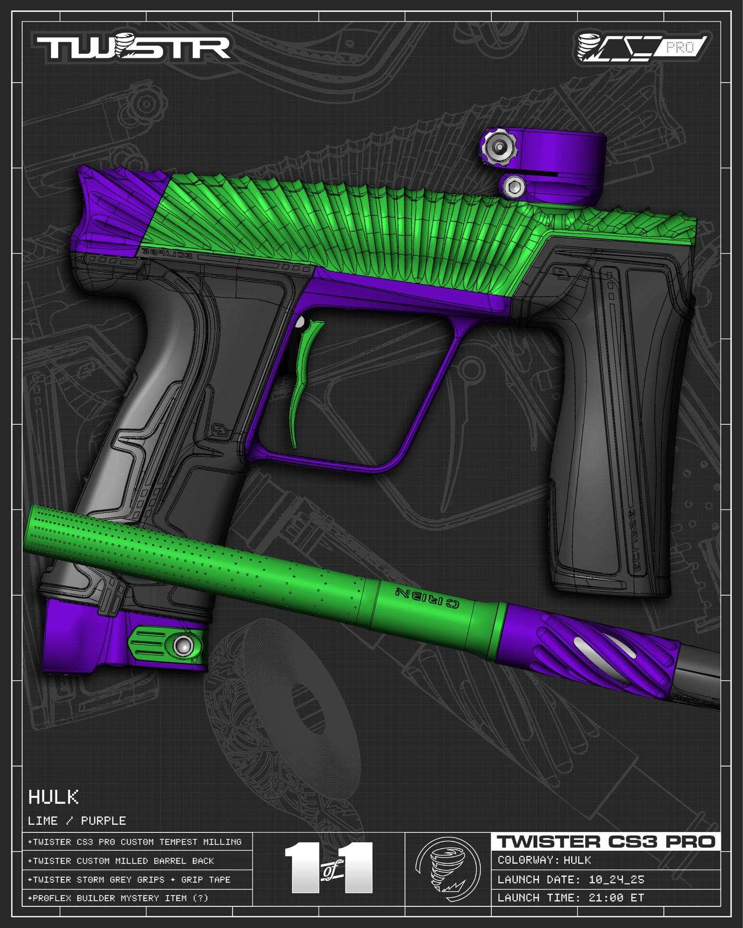 Planet Eclipse TWSTR CS3 PRO - Hulk (Green/Purple) [SELECT]