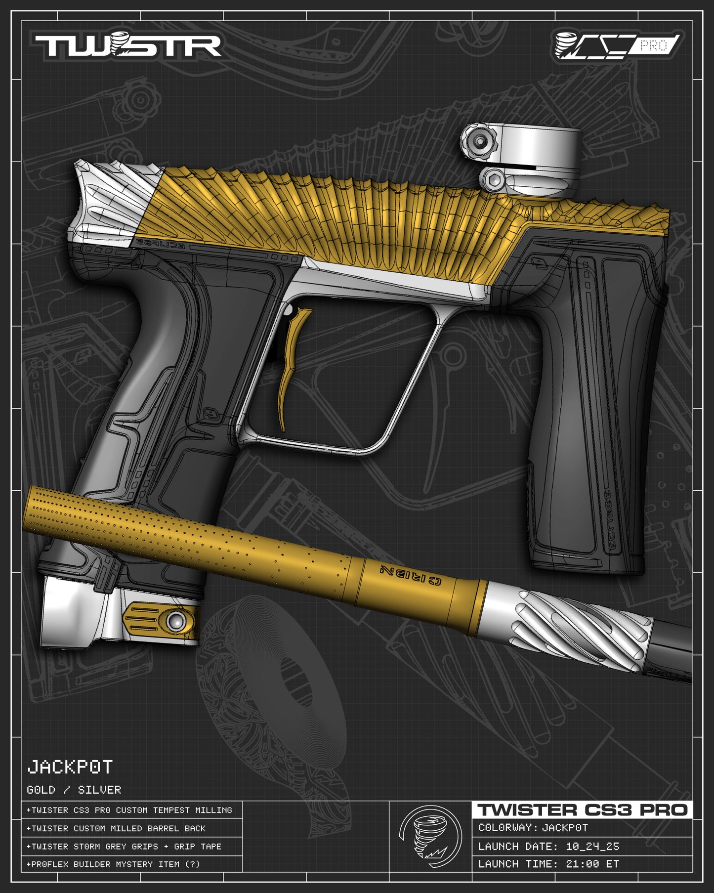 Planet Eclipse TWSTR CS3 PRO - Jackpot (Gold/Silver) [SWAP]
