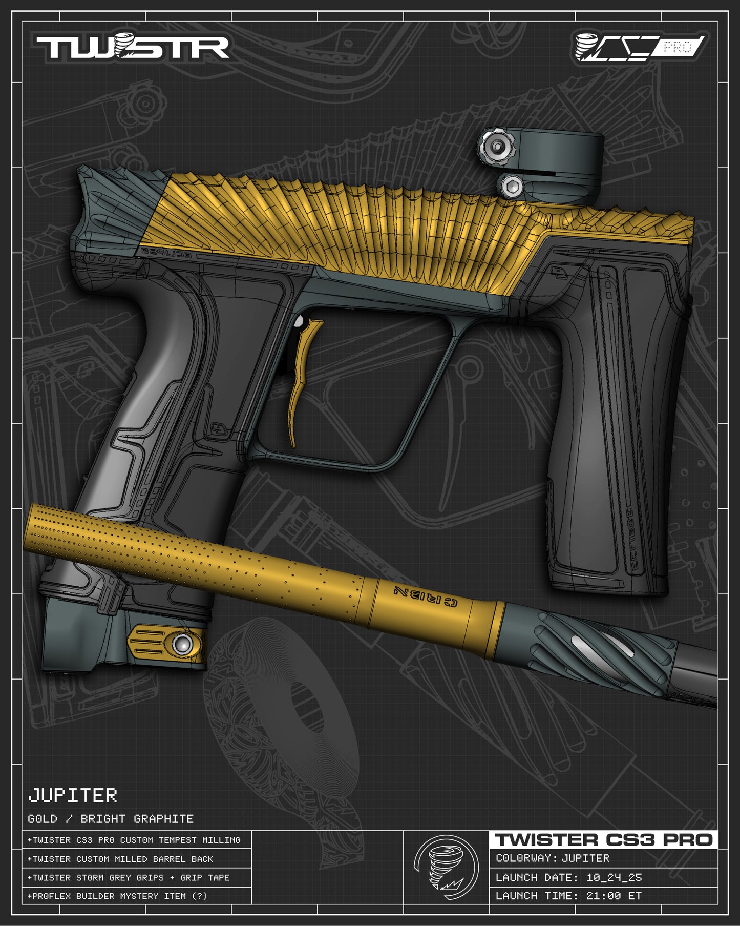 Planet Eclipse TWSTR CS3 PRO - Jupiter (Gold/Graphite) [SWAP]