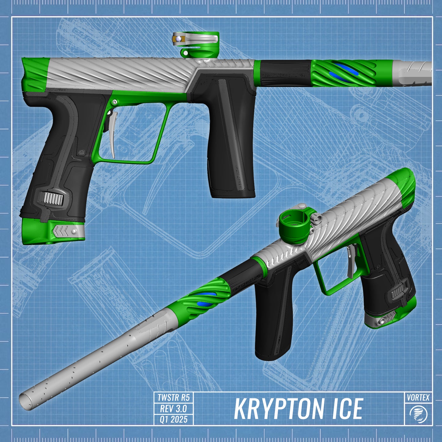Planet Eclipse TWSTR GEO R5 - Krypton Ice (Silver/Lime) [SWAP]