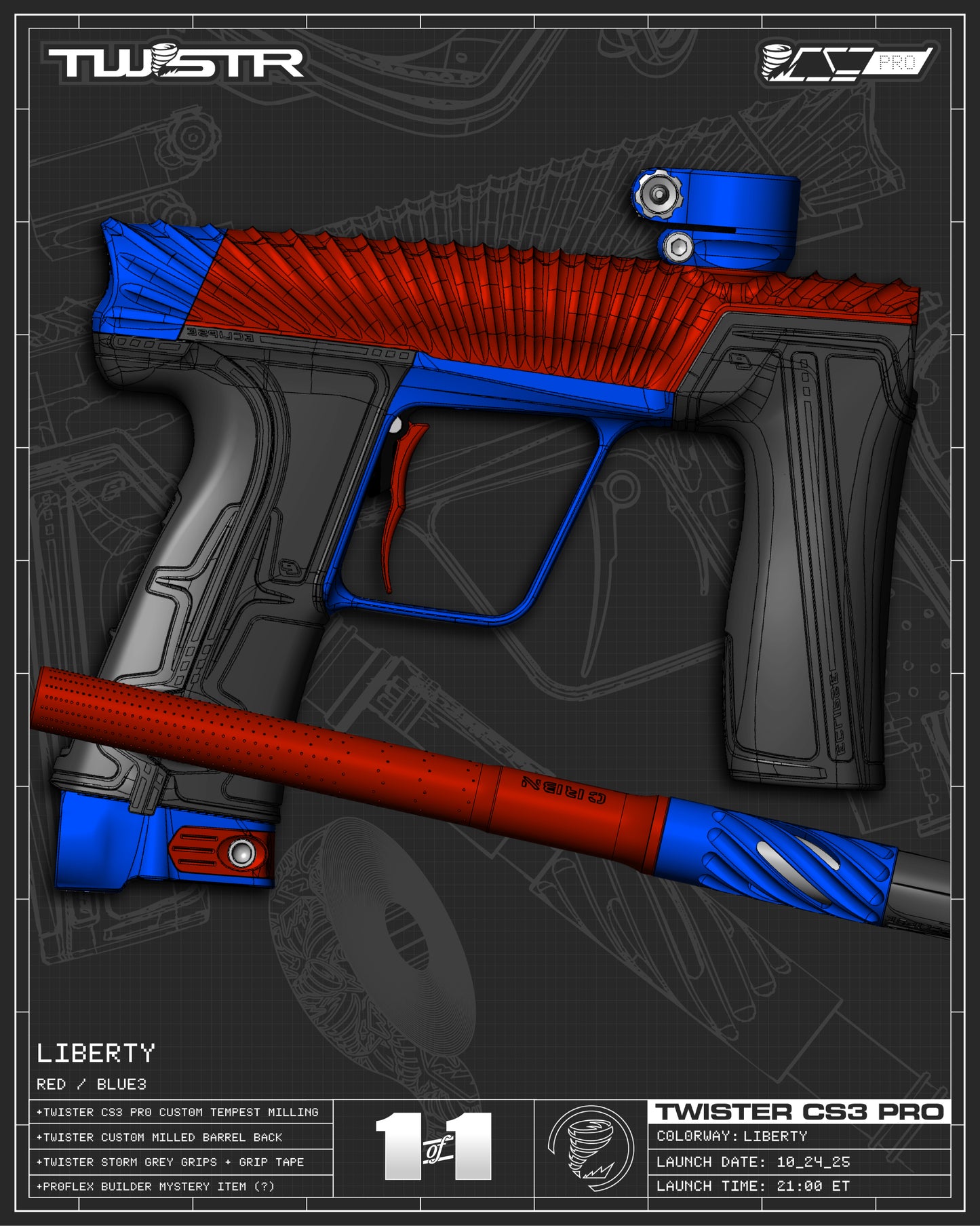 Planet Eclipse TWSTR CS3 PRO - Liberty (Red/Blue3) [SWAP]