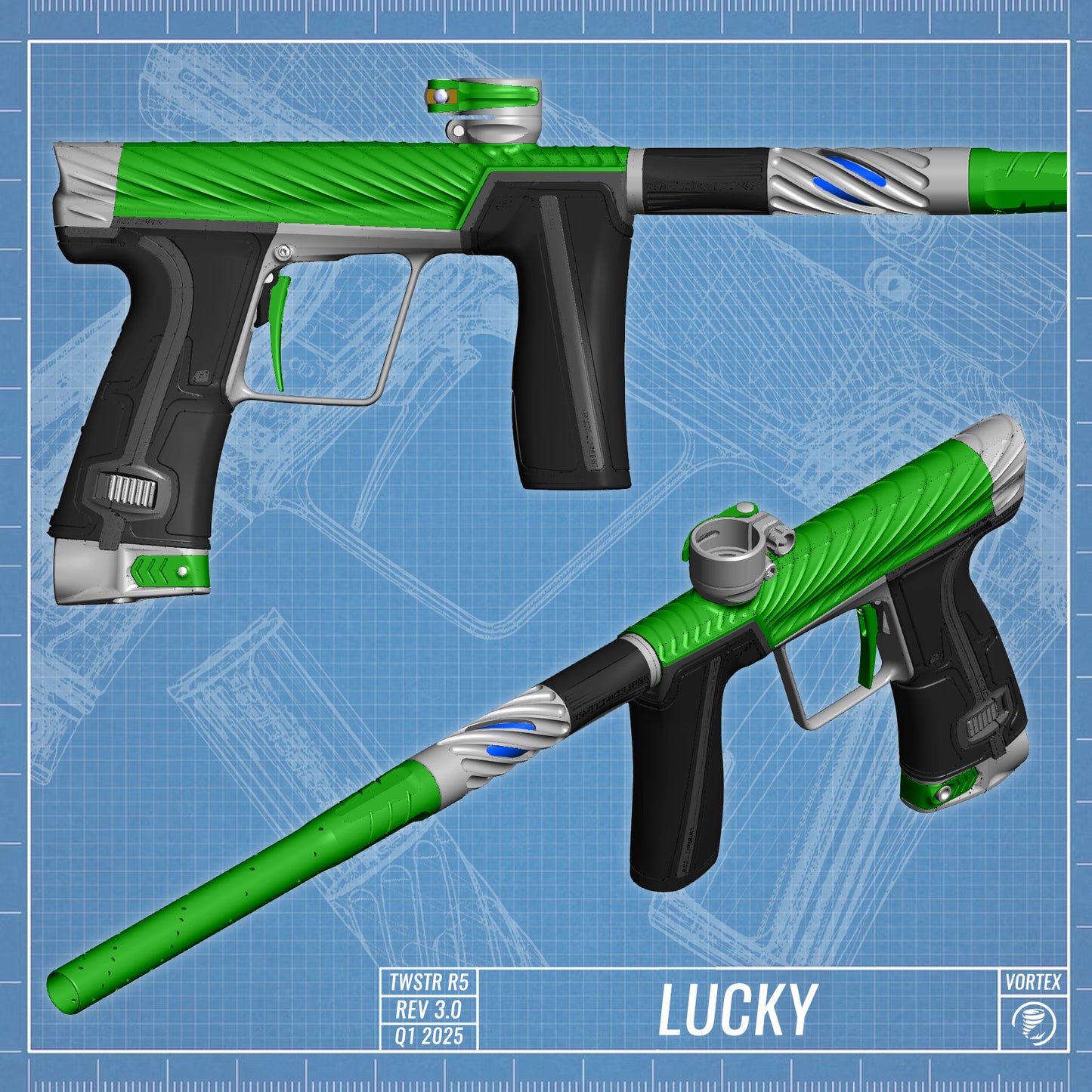 Planet Eclipse TWSTR GEO R5 - Lucky (Lime/Silver) [SWAP]