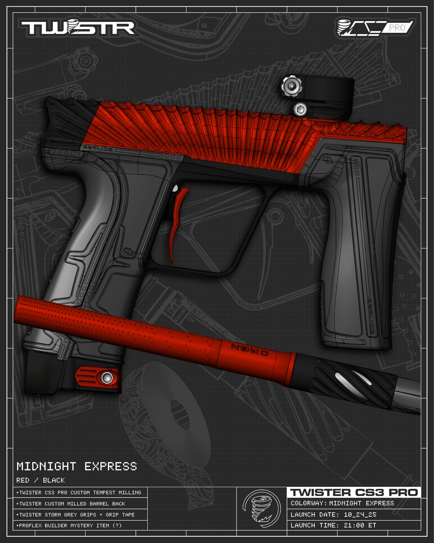 Planet Eclipse TWSTR CS3 PRO - Midnight Express (Red/Black) [SWAP]