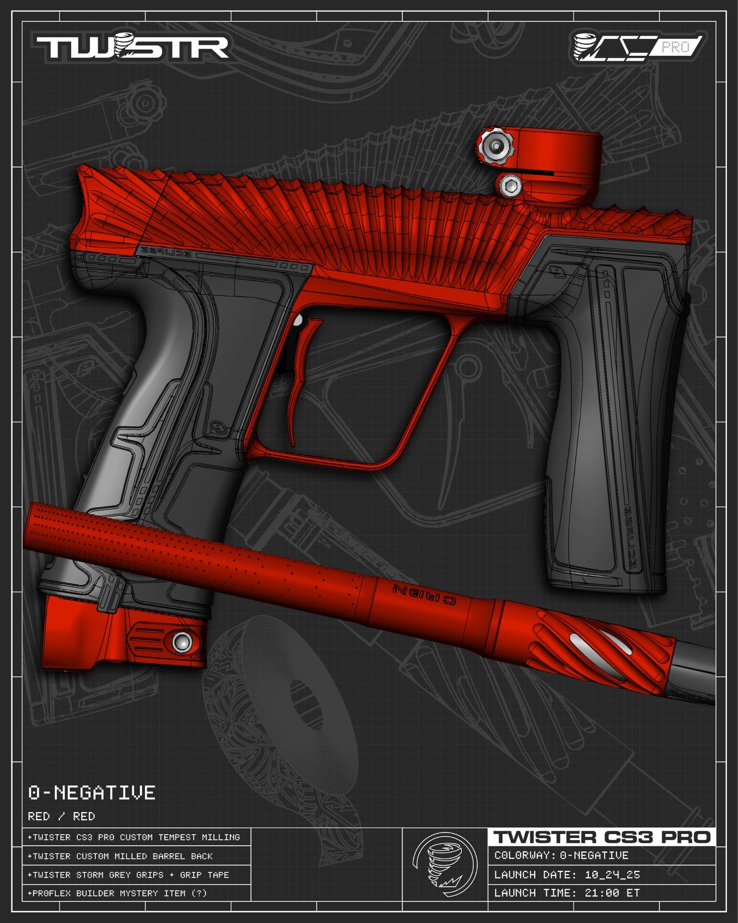 Planet Eclipse TWSTR CS3 PRO - O-Negative (Red/Red) [SWAP]