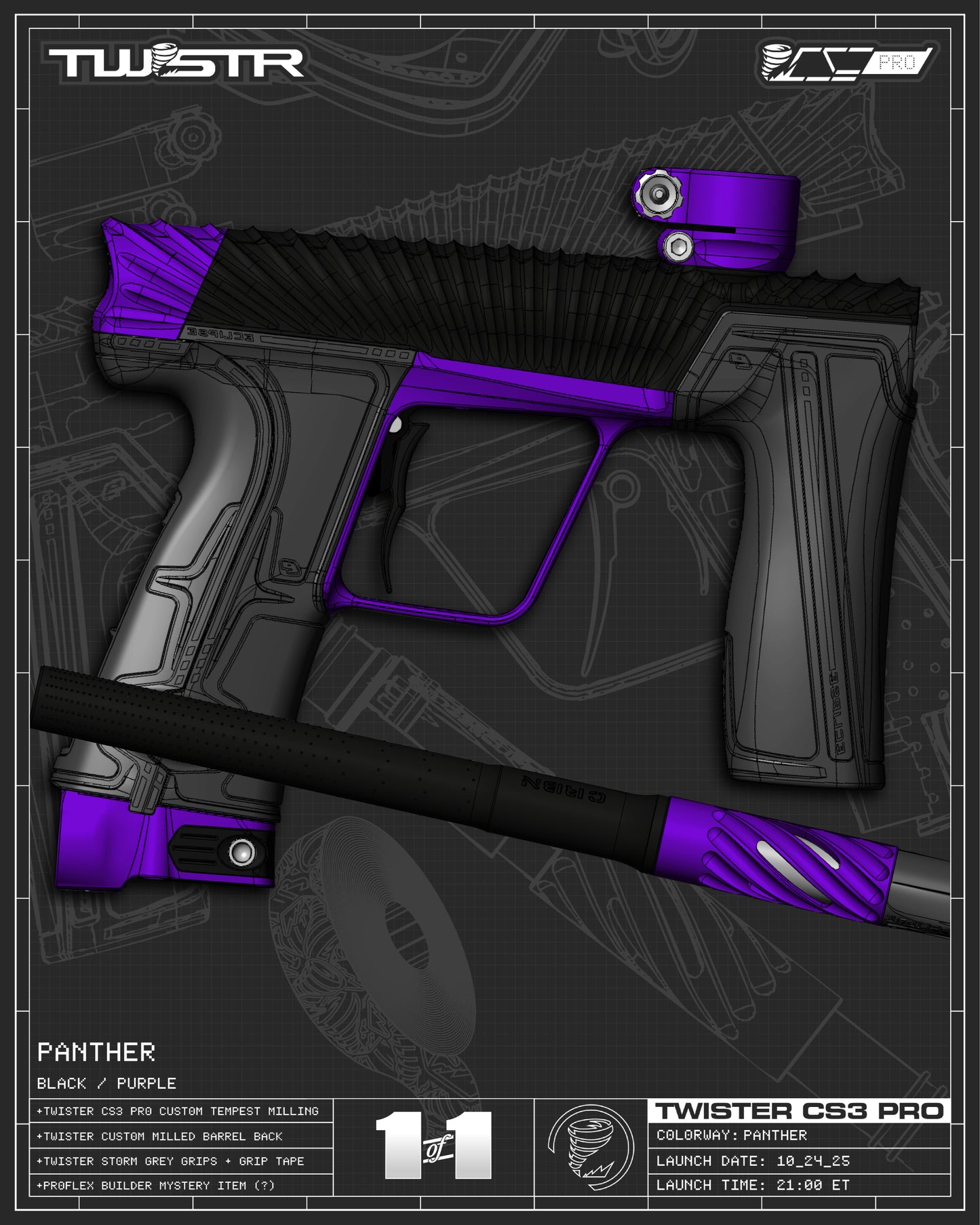 Planet Eclipse TWSTR CS3 PRO - Panther (Black/Purple) [SELECT]
