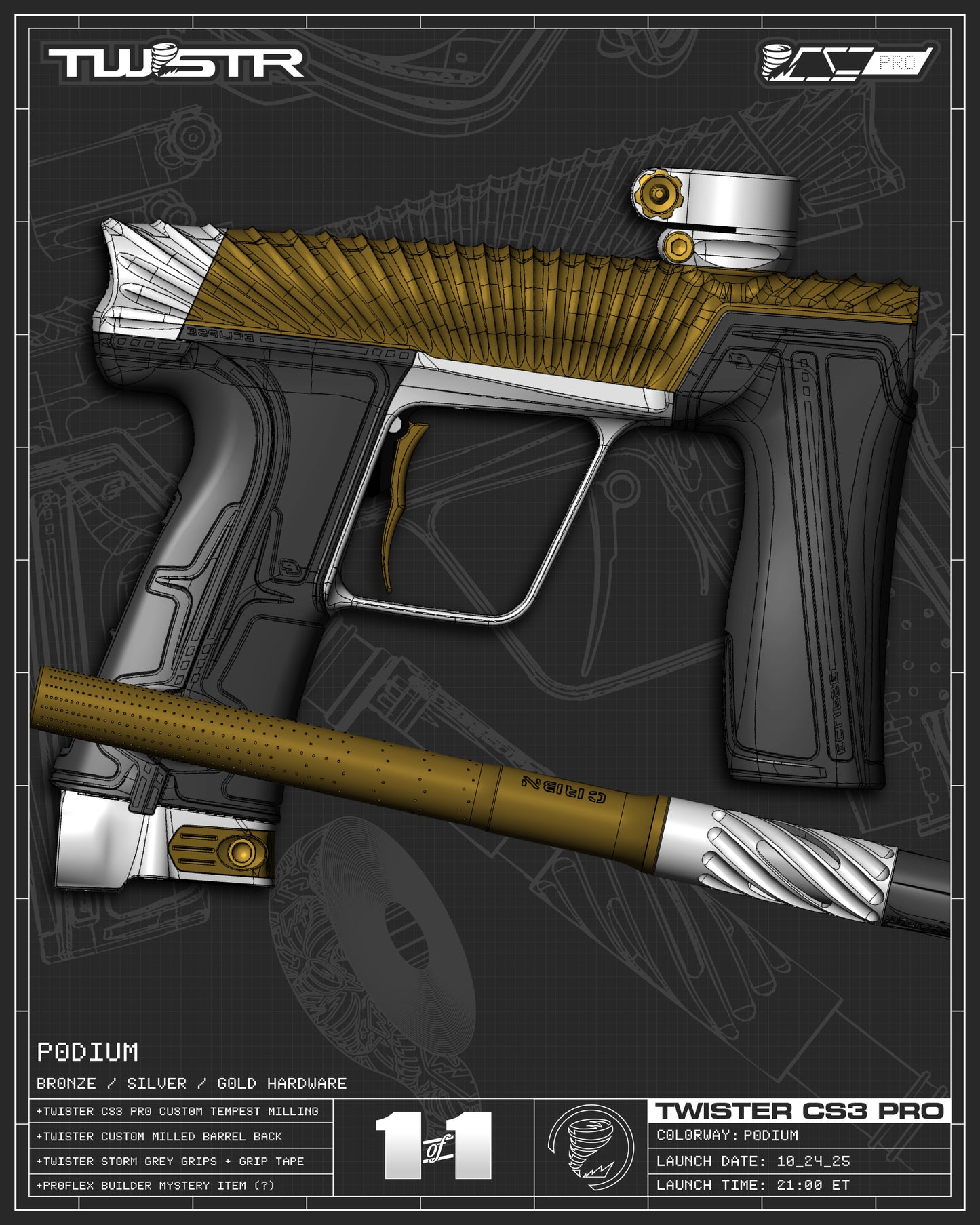Planet Eclipse TWSTR CS3 PRO - Podium (Bronze/Silver) [SWAP]