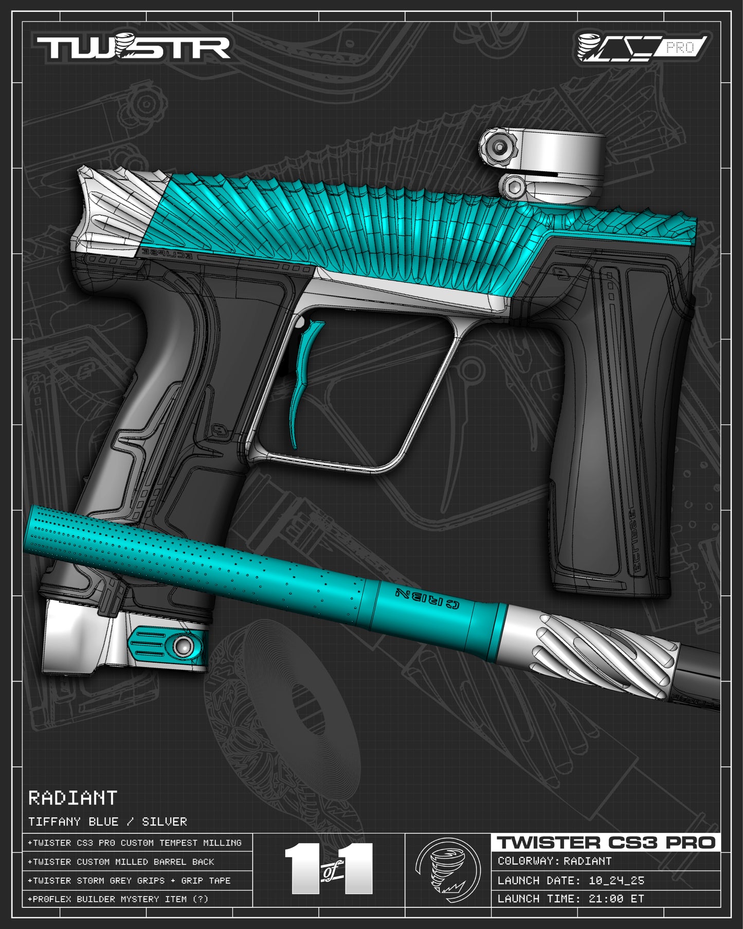Planet Eclipse TWSTR CS3 PRO - Radiant (Tiffany Blue/Silver) [SELECT]