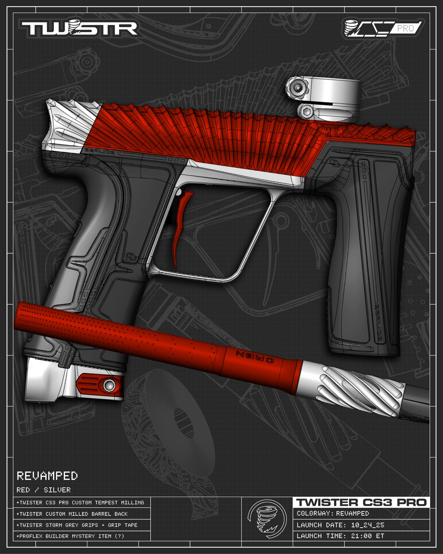 Planet Eclipse TWSTR CS3 PRO - ReVamped (Red/Silver) [SWAP]