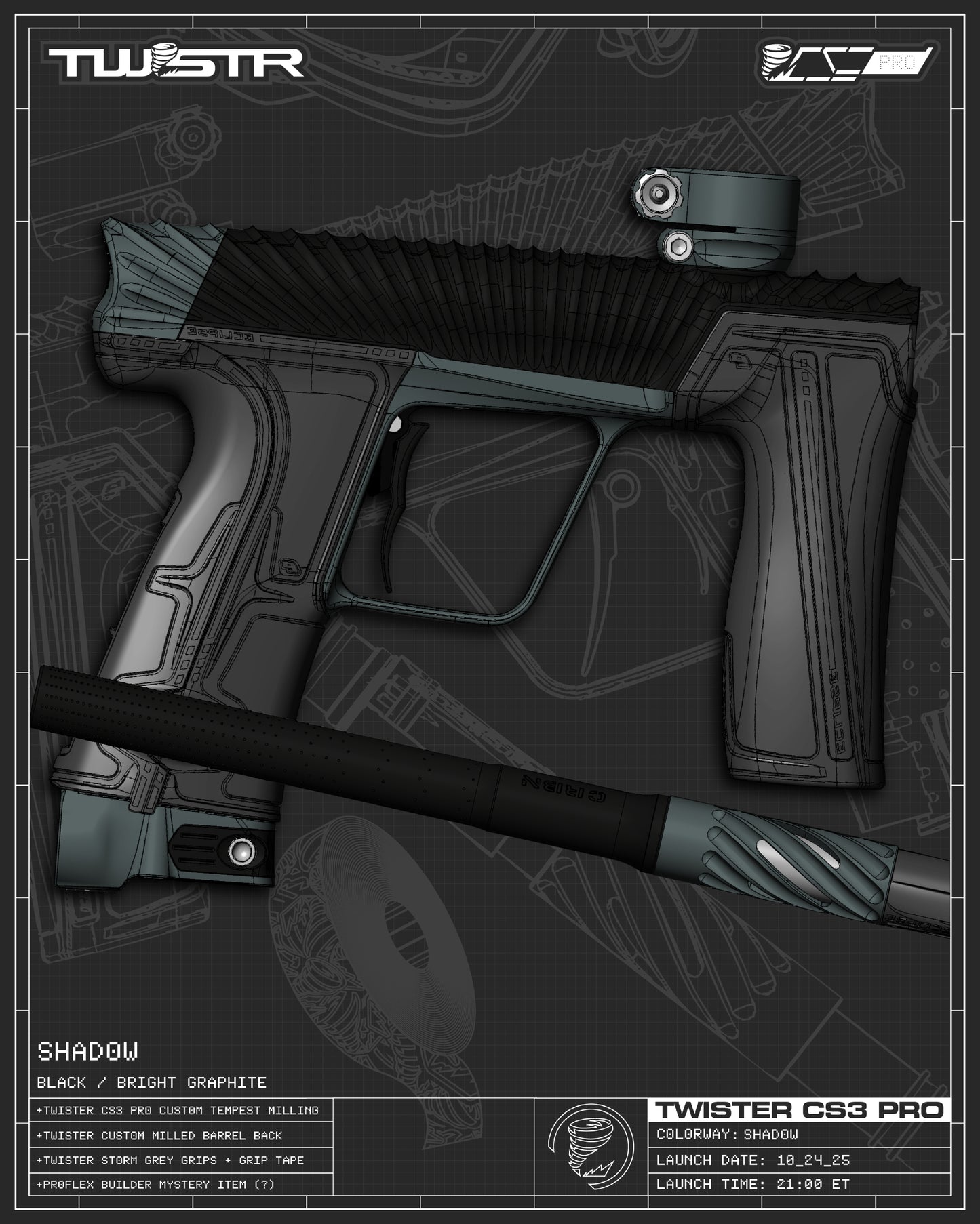 Planet Eclipse TWSTR CS3 PRO - Shadow (Black/Graphite) [SWAP]