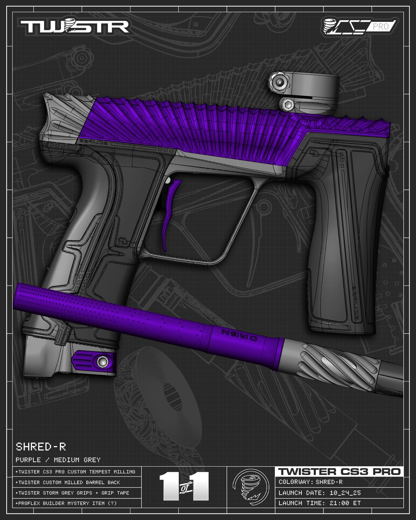 Planet Eclipse TWSTR CS3 PRO - Shred-R (Purple/Medium Grey) [SELECT]