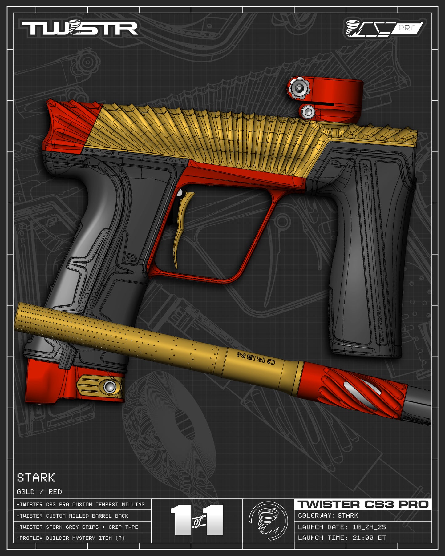 Planet Eclipse TWSTR CS3 PRO - Stark (Gold/Red) [SWAP]