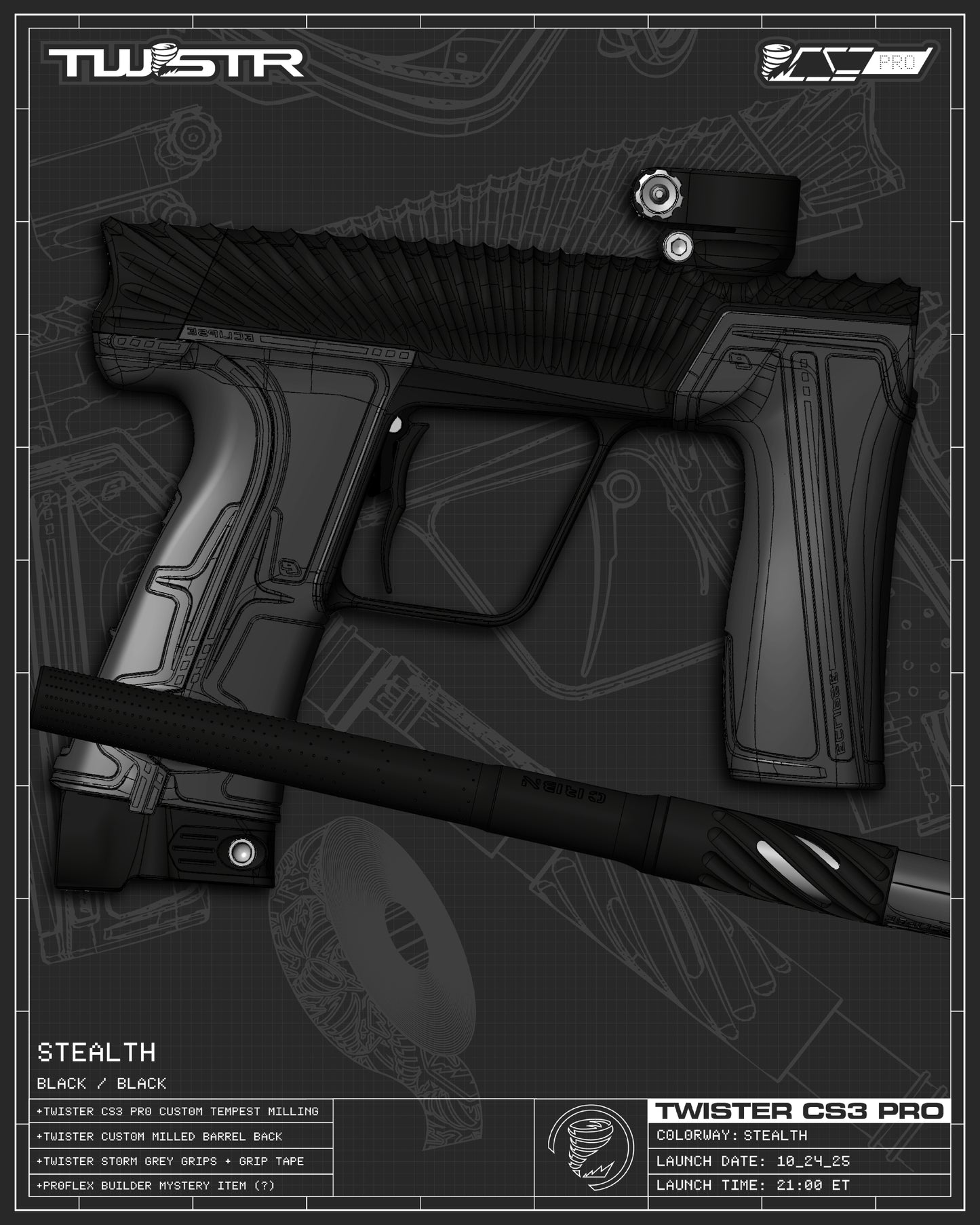 Planet Eclipse TWSTR CS3 PRO - Stealth (Black/Black) [BASE]