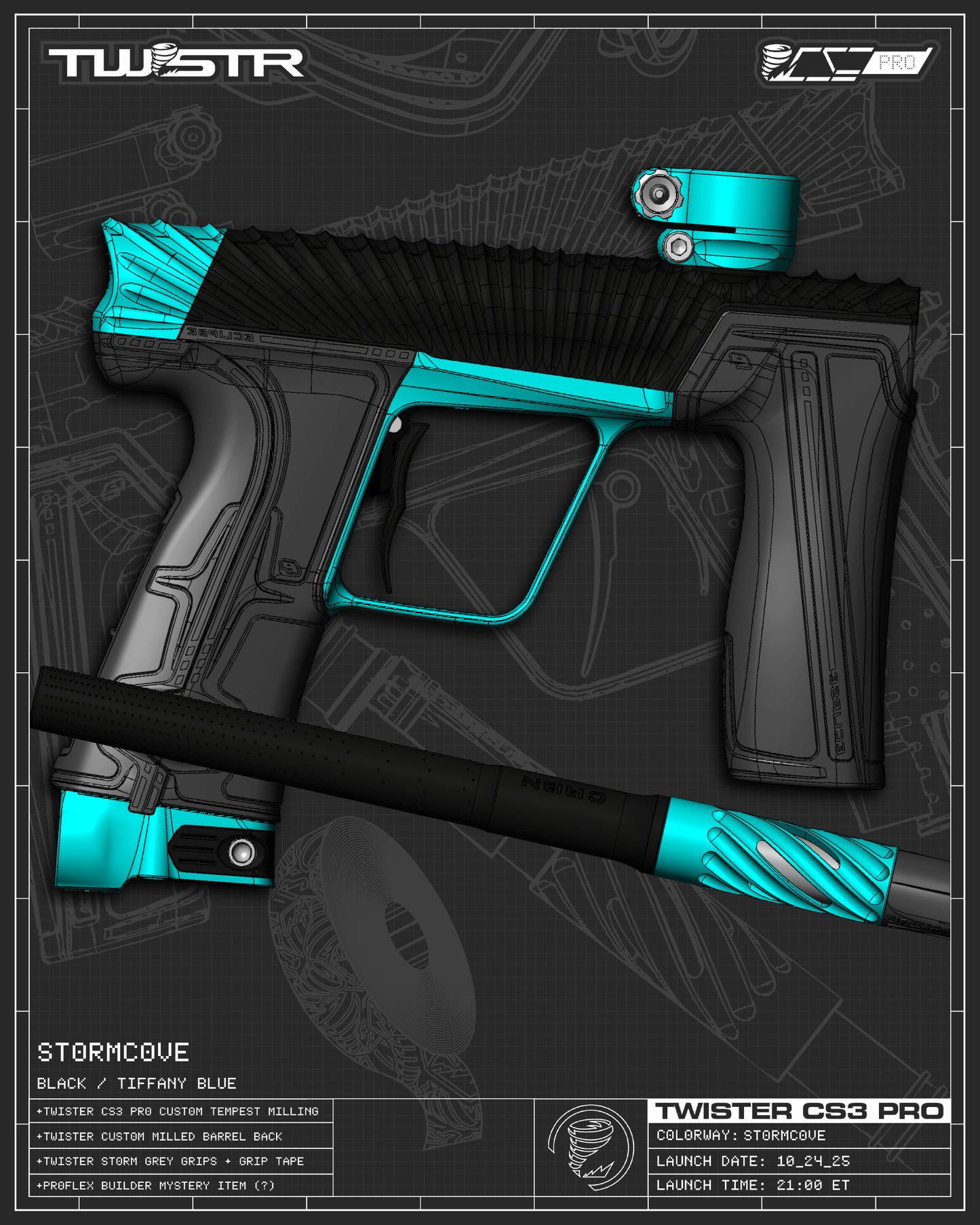 Planet Eclipse TWSTR CS3 PRO - Stormcove (Black/Tiffany Blue) [SELECT]