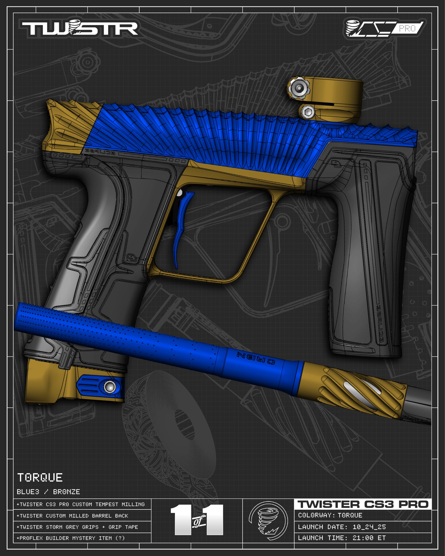 Planet Eclipse TWSTR CS3 PRO - Torque (Blue3/Bronze) [SWAP]