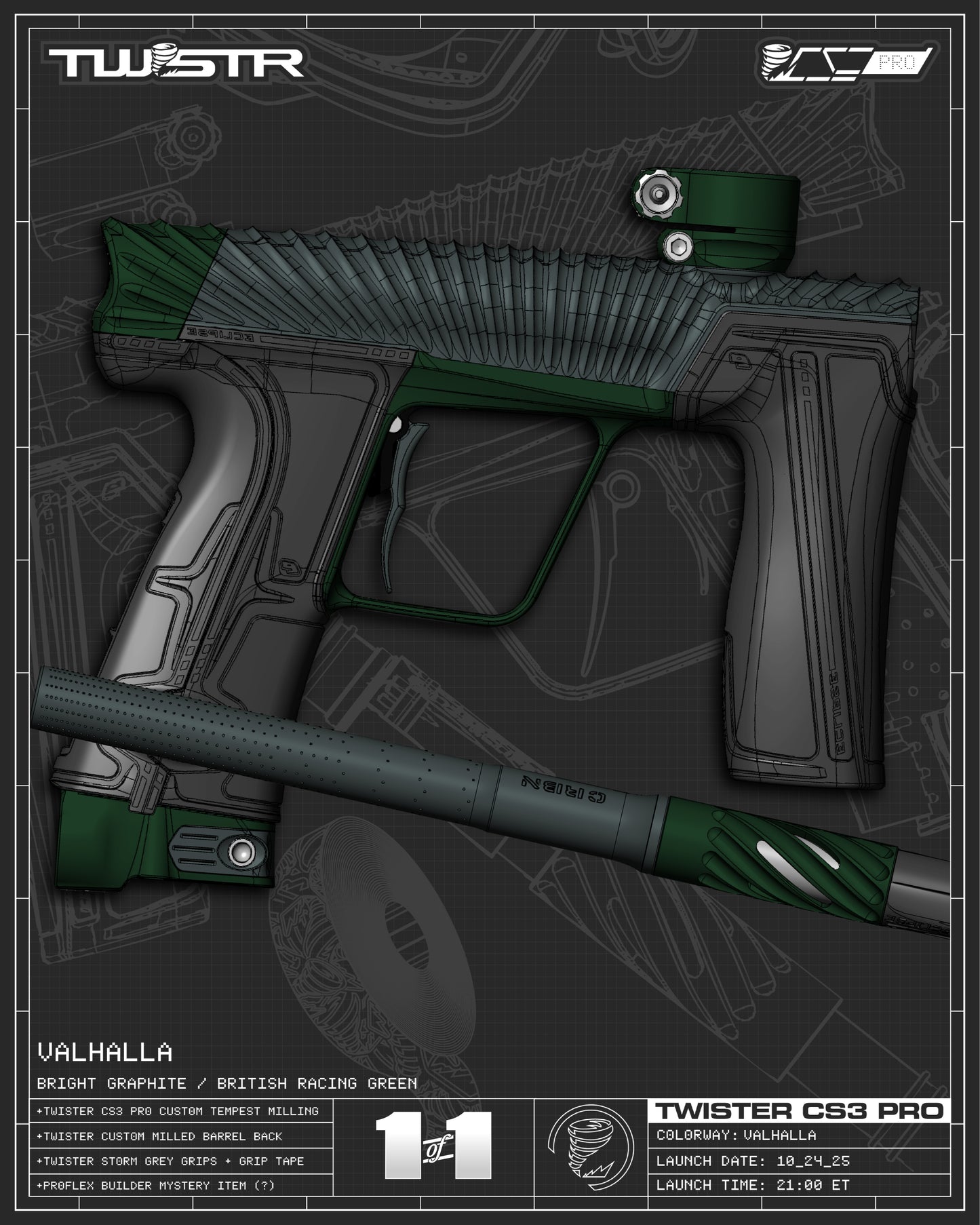 Planet Eclipse TWSTR CS3 PRO - Valhalla (Graphite/BRG) [SELECT]