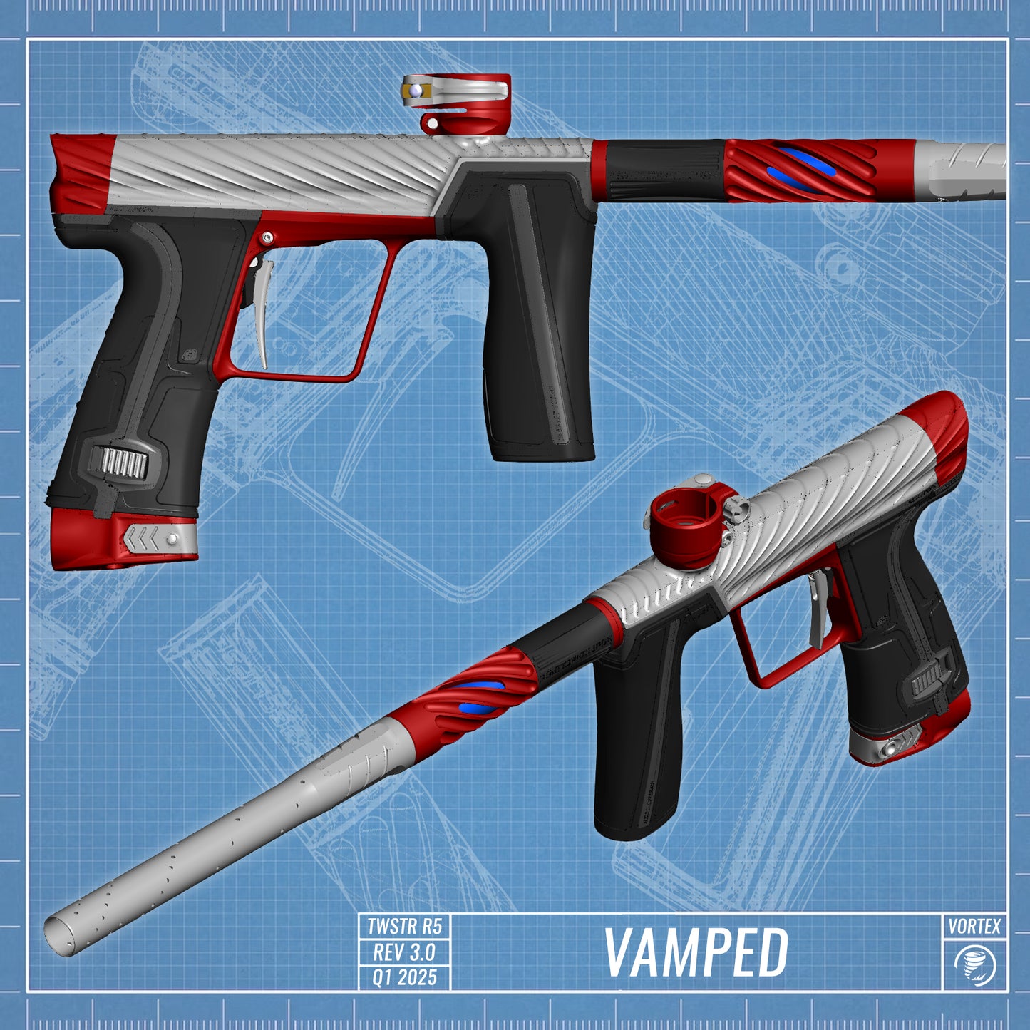 Planet Eclipse TWSTR GEO R5 - Vamped (Silver/Red) [SWAP]