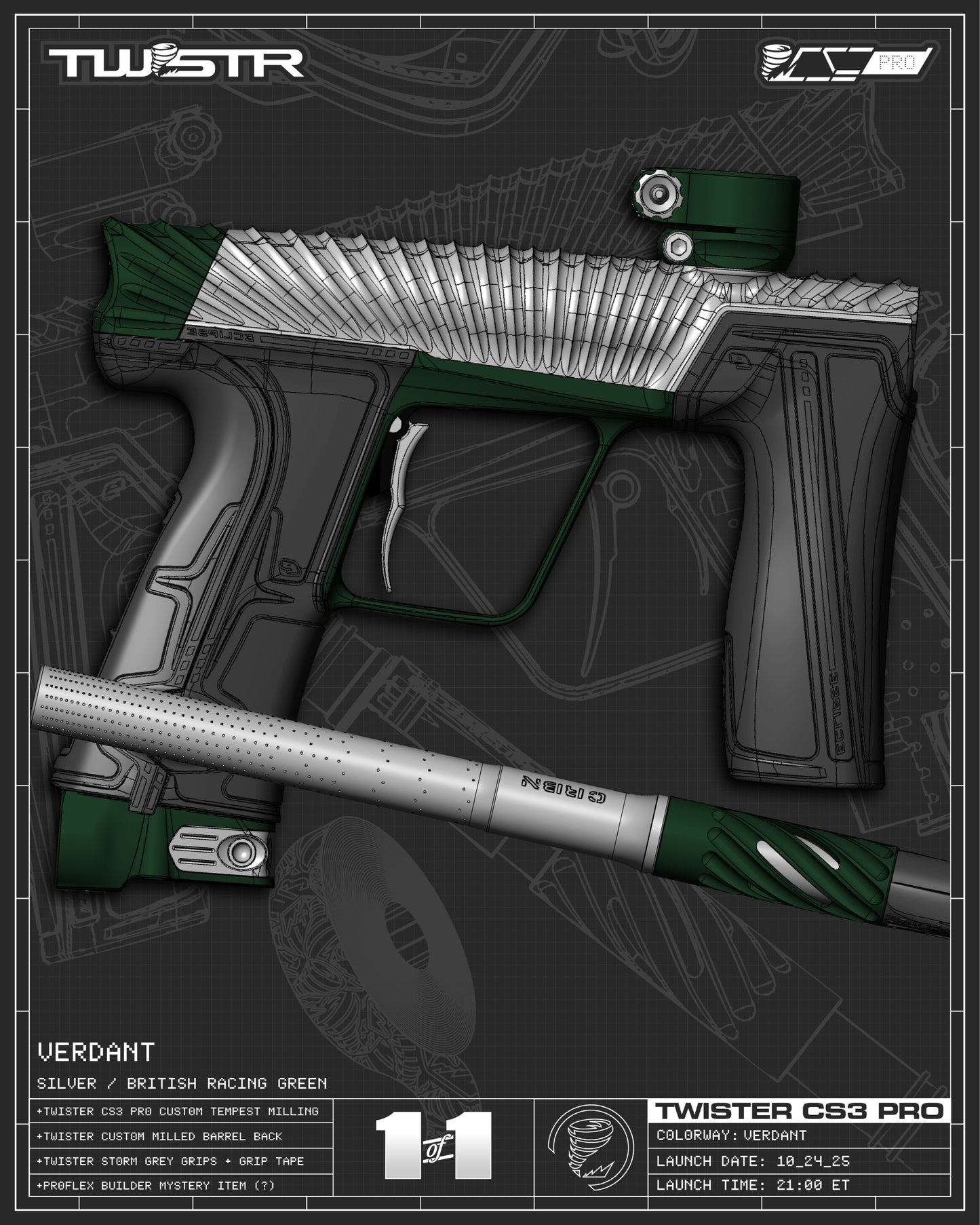 Planet Eclipse TWSTR CS3 PRO - Verdant (Silver/BRG) [SELECT]