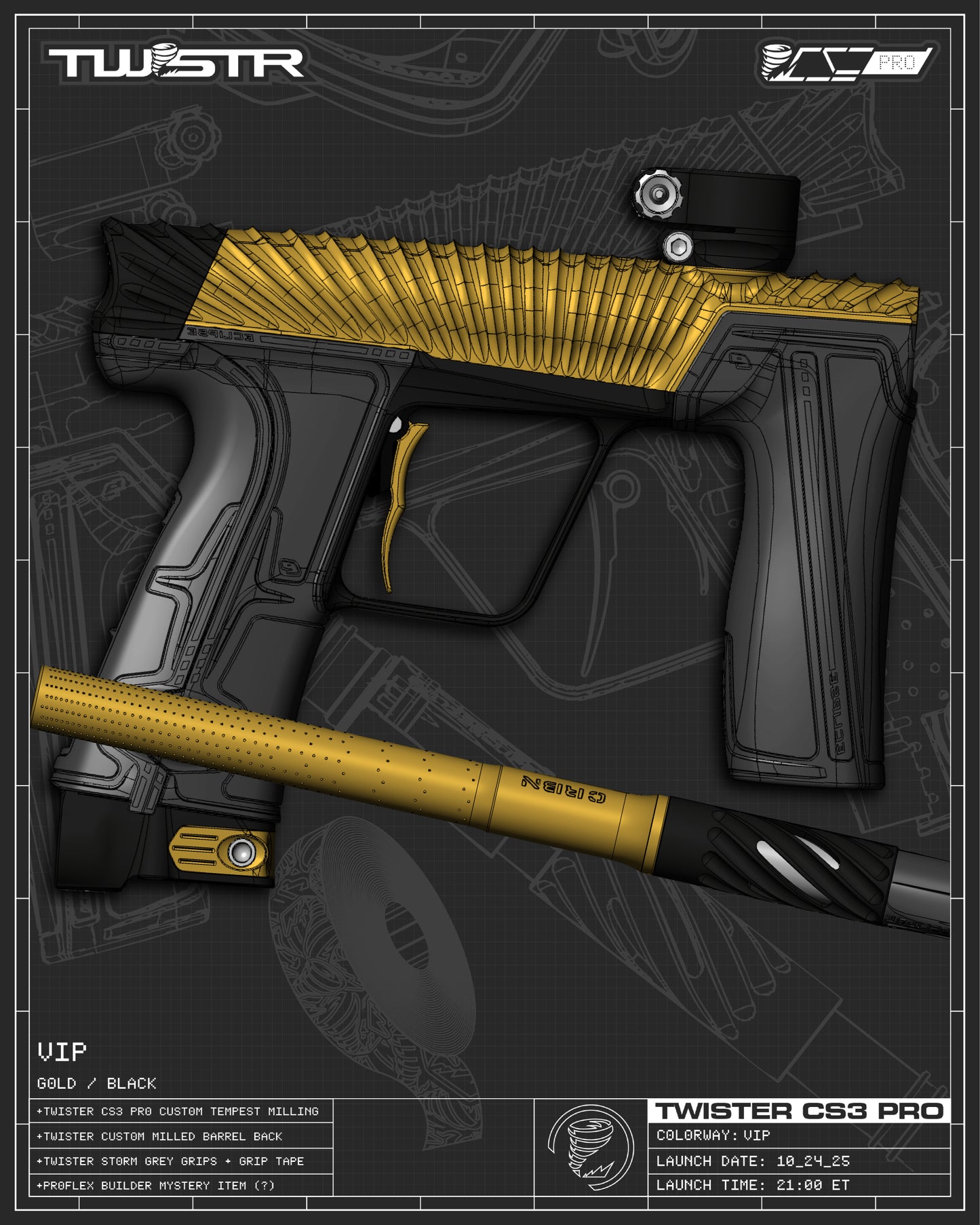 Planet Eclipse TWSTR CS3 PRO - Vip (Gold/Black) [SWAP]