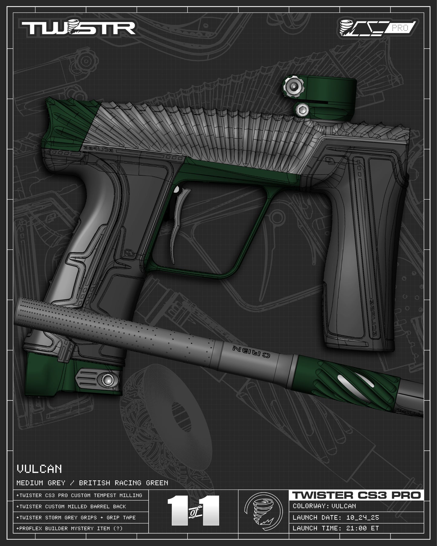 Planet Eclipse TWSTR CS3 PRO - Vulcan (Medium Grey/BRG) [SELECT]
