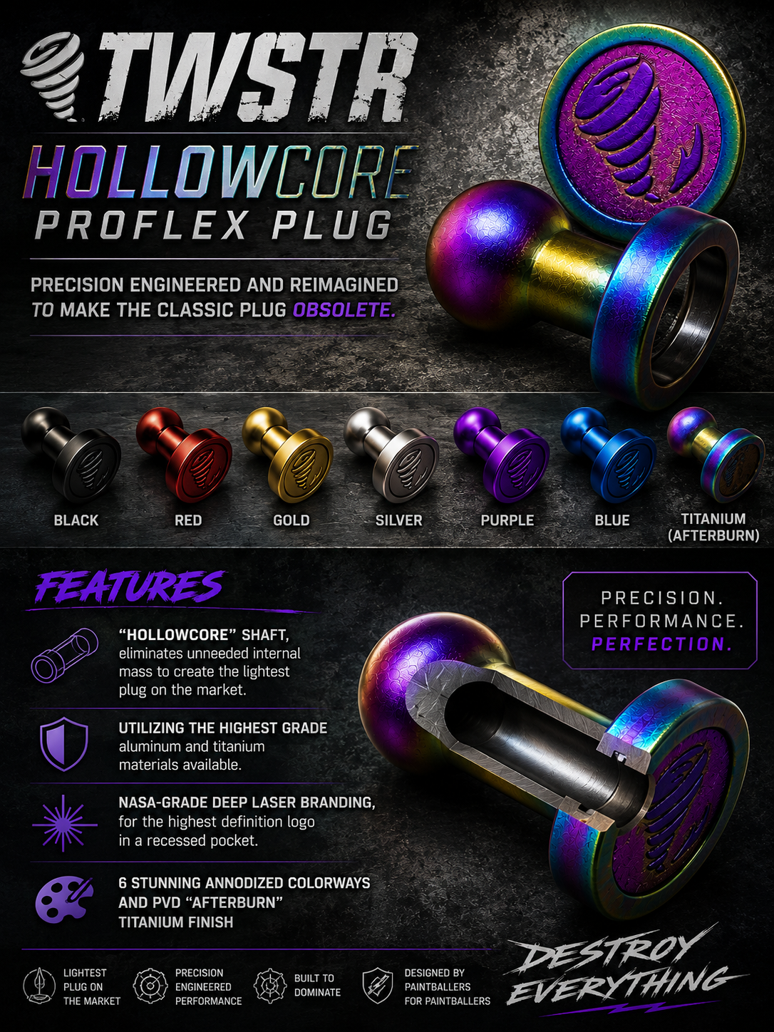 TWSTR HollowCore Proflex Plug - Red